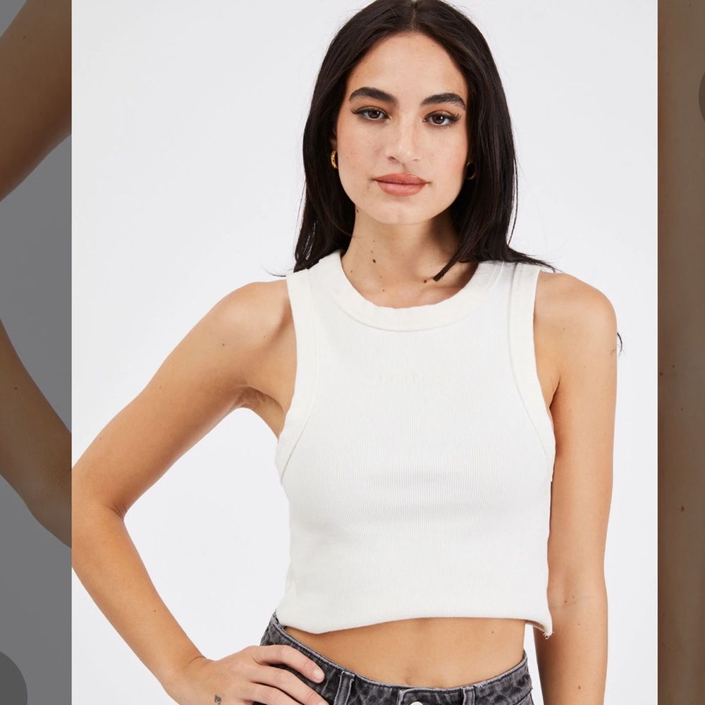 Abrand Jeans A Heather Singlet - White Sand